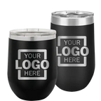 Custom Insulated Stainless Steel Stemless Wine Tumblers for Business | Logo + Text | Polar Camel® 