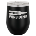 Custom Insulated Stainless Steel Stemless Wine Tumblers for Business | Logo + Text | Polar Camel® 