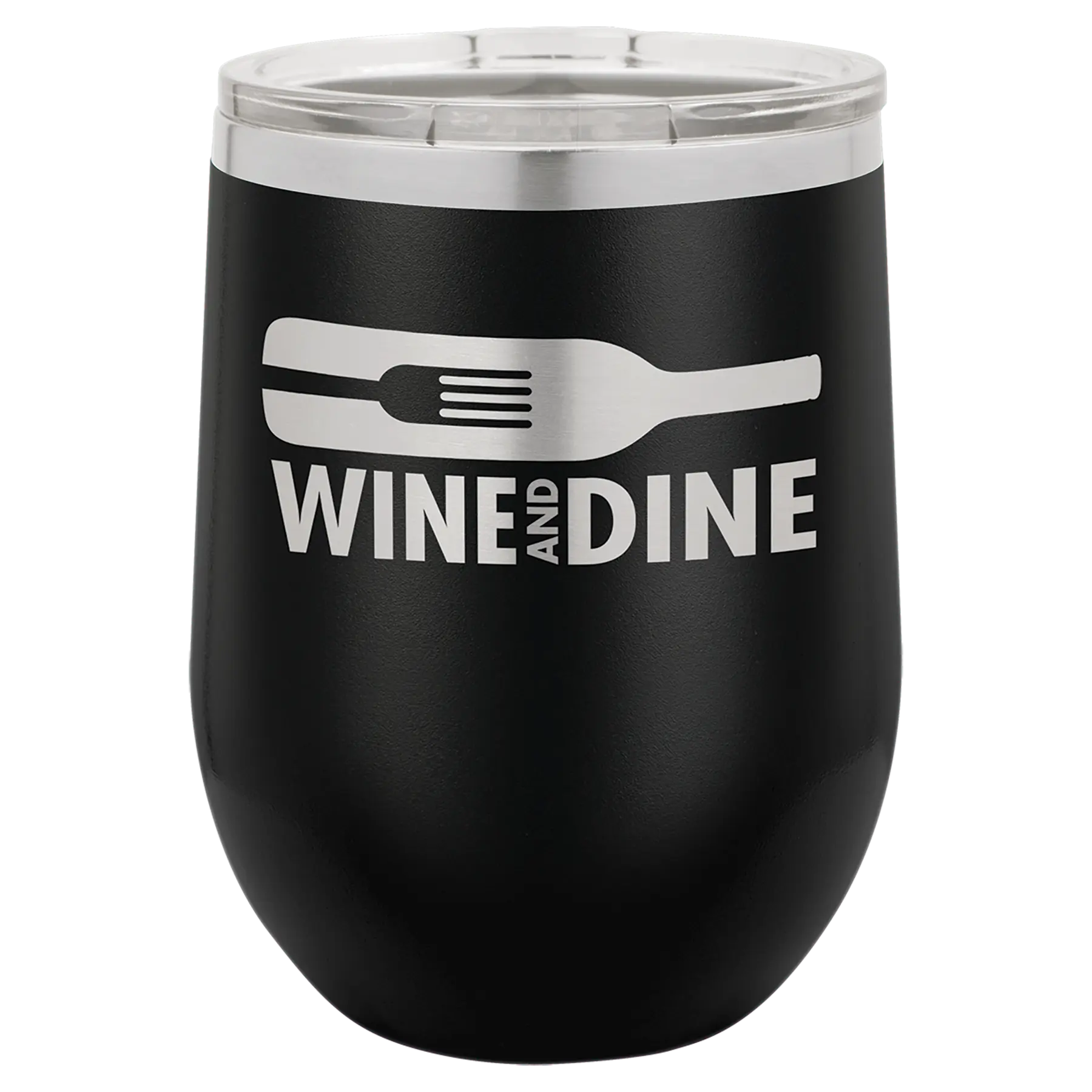 Custom Insulated Stainless Steel Stemless Wine Tumblers for Business | Logo + Text | Polar Camel® 