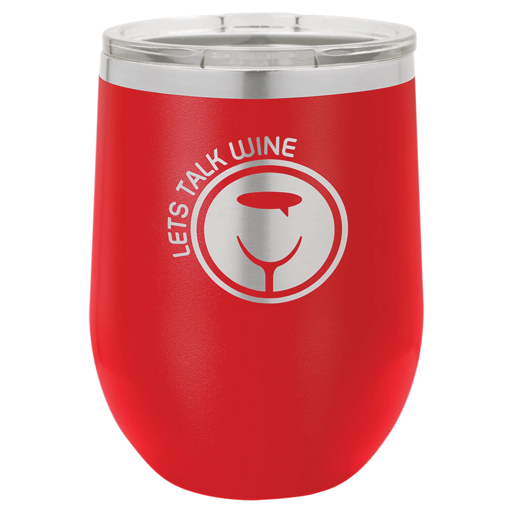 Custom Insulated Stainless Steel Stemless Wine Tumblers for Business | Logo + Text | Polar Camel® 