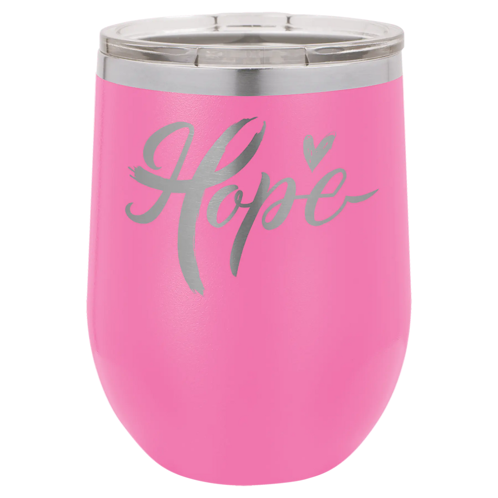 Custom Insulated Stainless Steel Stemless Wine Tumblers for Business | Logo + Text | Polar Camel® 