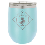 Custom Insulated Stainless Steel Stemless Wine Tumblers for Business | Logo + Text | Polar Camel® 