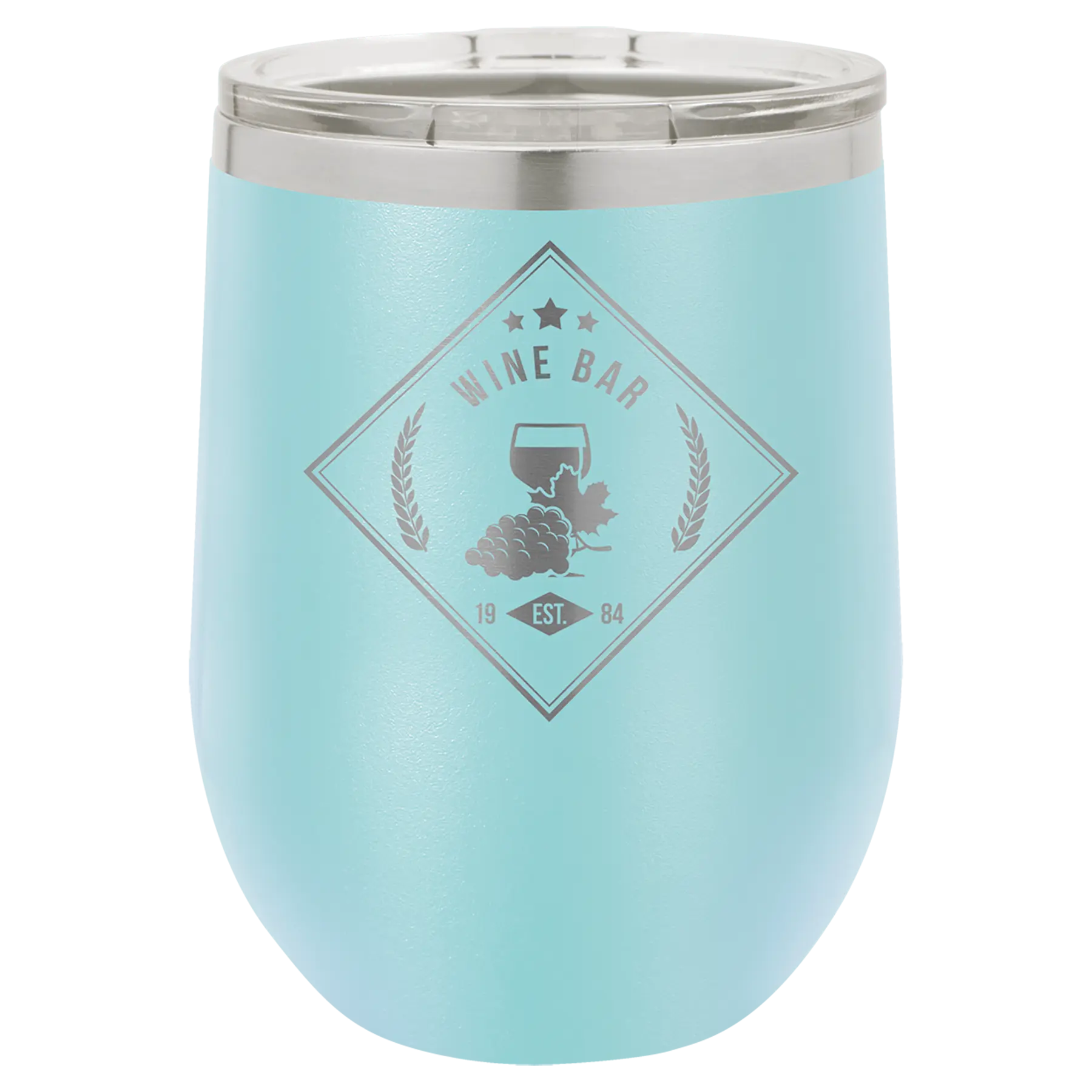 Custom Insulated Stainless Steel Stemless Wine Tumblers for Business | Logo + Text | Polar Camel® 