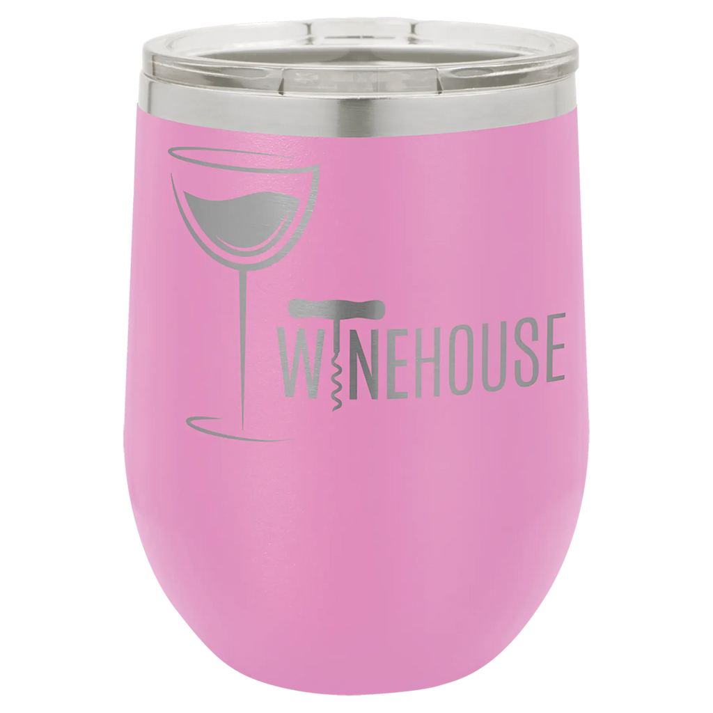 Custom Insulated Stainless Steel Stemless Wine Tumblers for Business | Logo + Text | Polar Camel® 