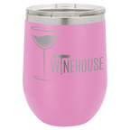 Custom Insulated Stainless Steel Stemless Wine Tumblers for Business | Logo + Text | Polar Camel® 