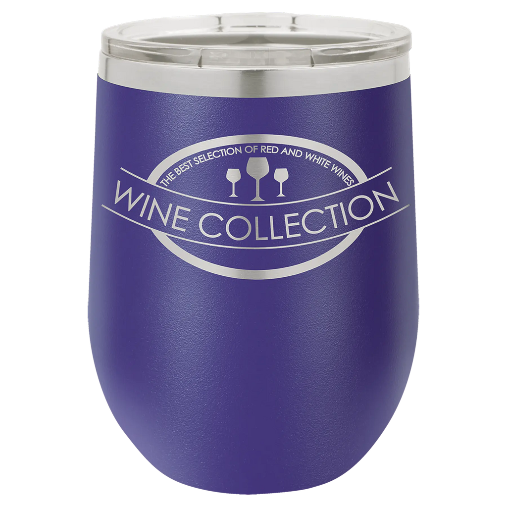 Custom Insulated Stainless Steel Stemless Wine Tumblers for Business | Logo + Text | Polar Camel® 