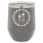 Custom Insulated Stainless Steel Stemless Wine Tumblers for Business | Logo + Text | Polar Camel® 