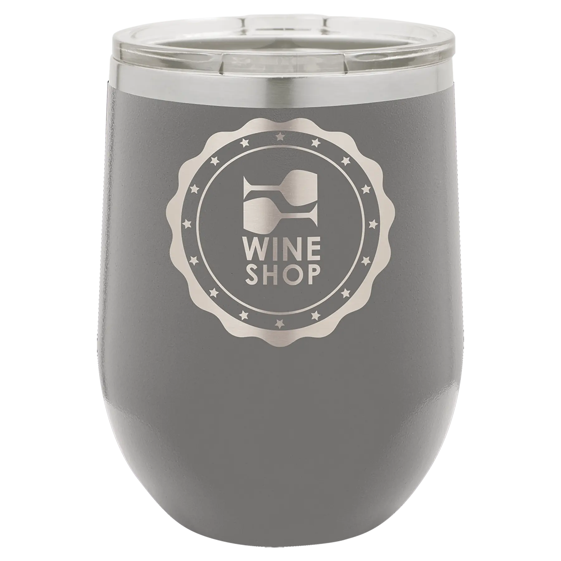 Custom Insulated Stainless Steel Stemless Wine Tumblers for Business | Logo + Text | Polar Camel® 