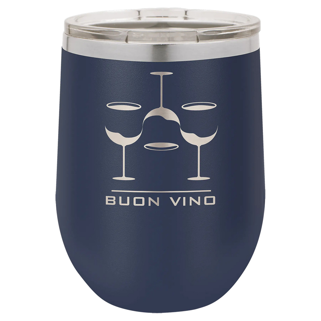 Custom Insulated Stainless Steel Stemless Wine Tumblers for Business | Logo + Text | Polar Camel® 