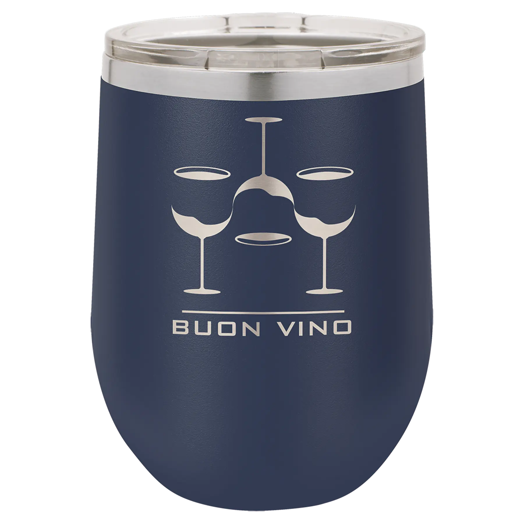 Custom Insulated Stainless Steel Stemless Wine Tumblers for Business | Logo + Text | Polar Camel® 