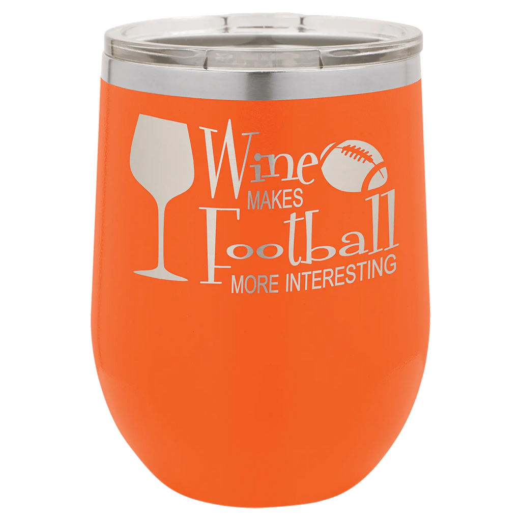 Custom Insulated Stainless Steel Stemless Wine Tumblers for Business | Logo + Text | Polar Camel® 