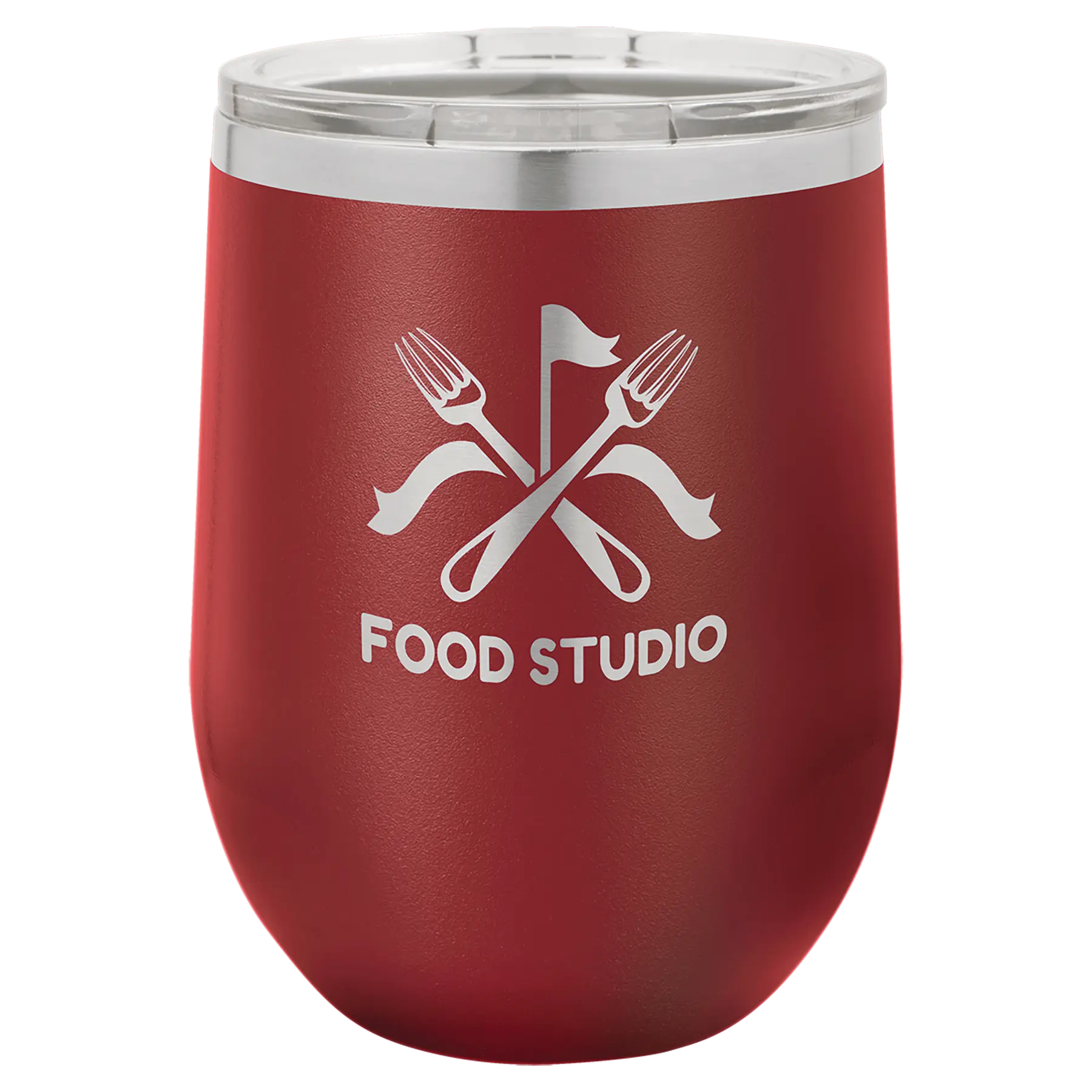 Custom Insulated Stainless Steel Stemless Wine Tumblers for Business | Logo + Text | Polar Camel® 