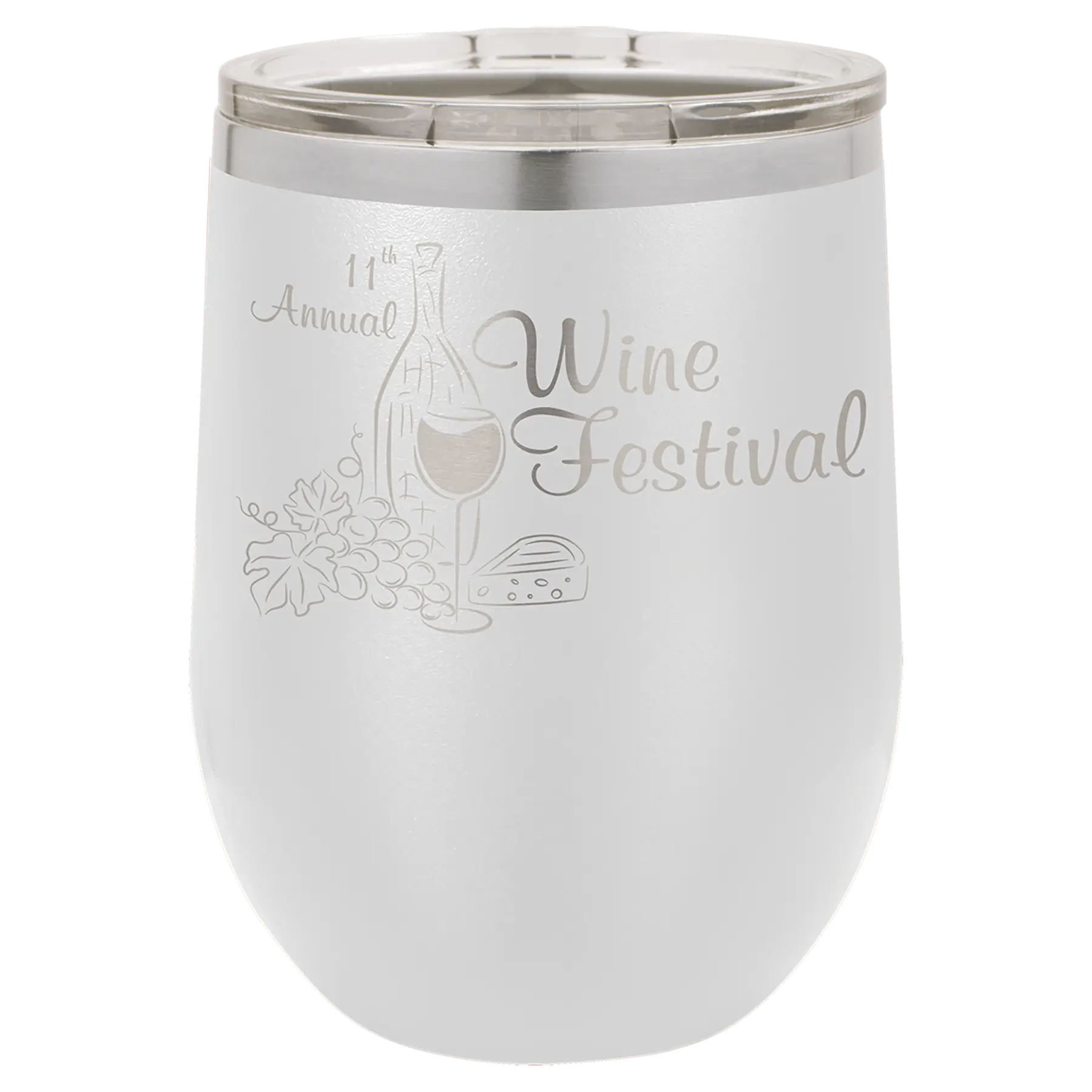 Custom Insulated Stainless Steel Stemless Wine Tumblers for Business | Logo + Text | Polar Camel® 