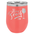 Custom Insulated Stainless Steel Stemless Wine Tumblers for Business | Logo + Text | Polar Camel® 