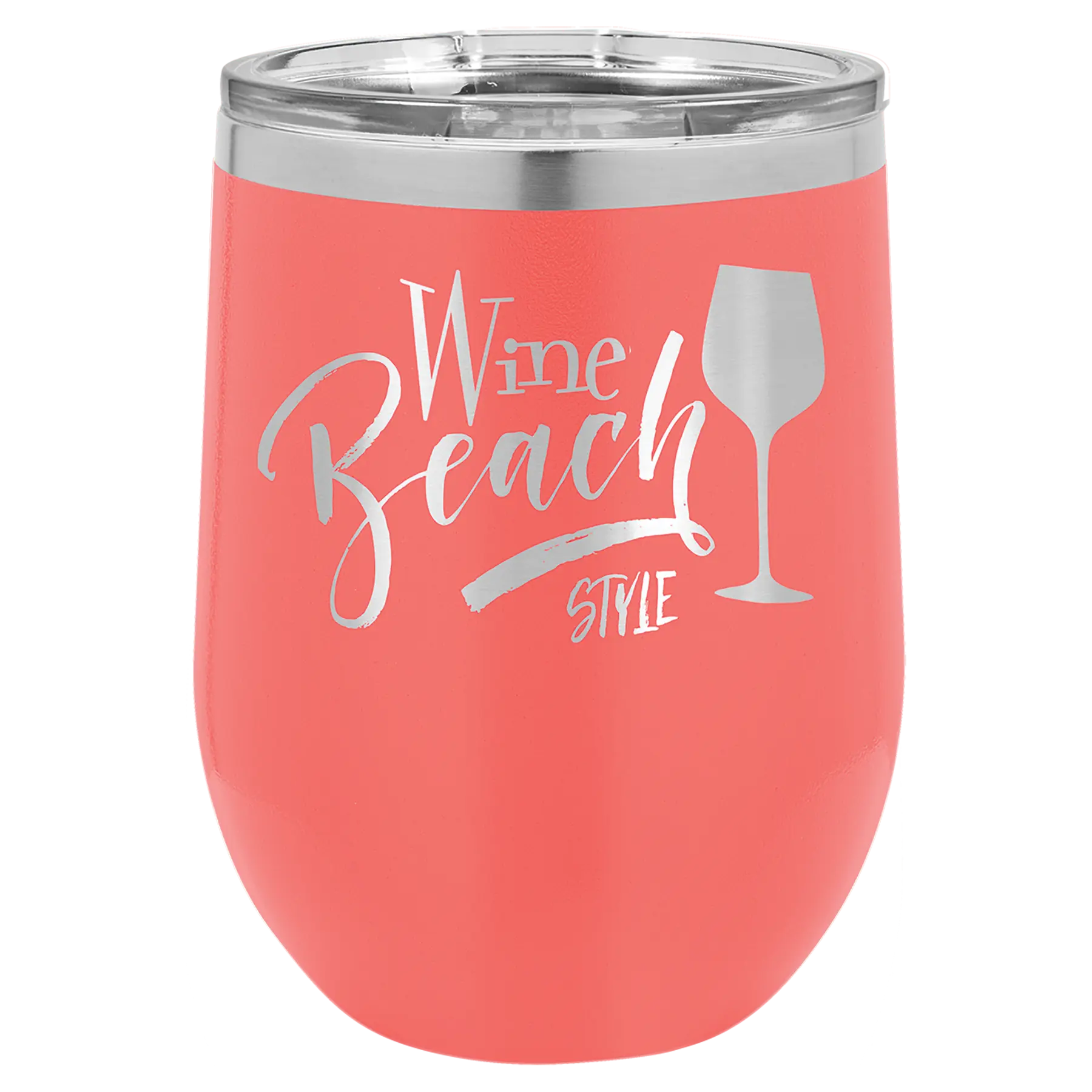 Custom Insulated Stainless Steel Stemless Wine Tumblers for Business | Logo + Text | Polar Camel® 