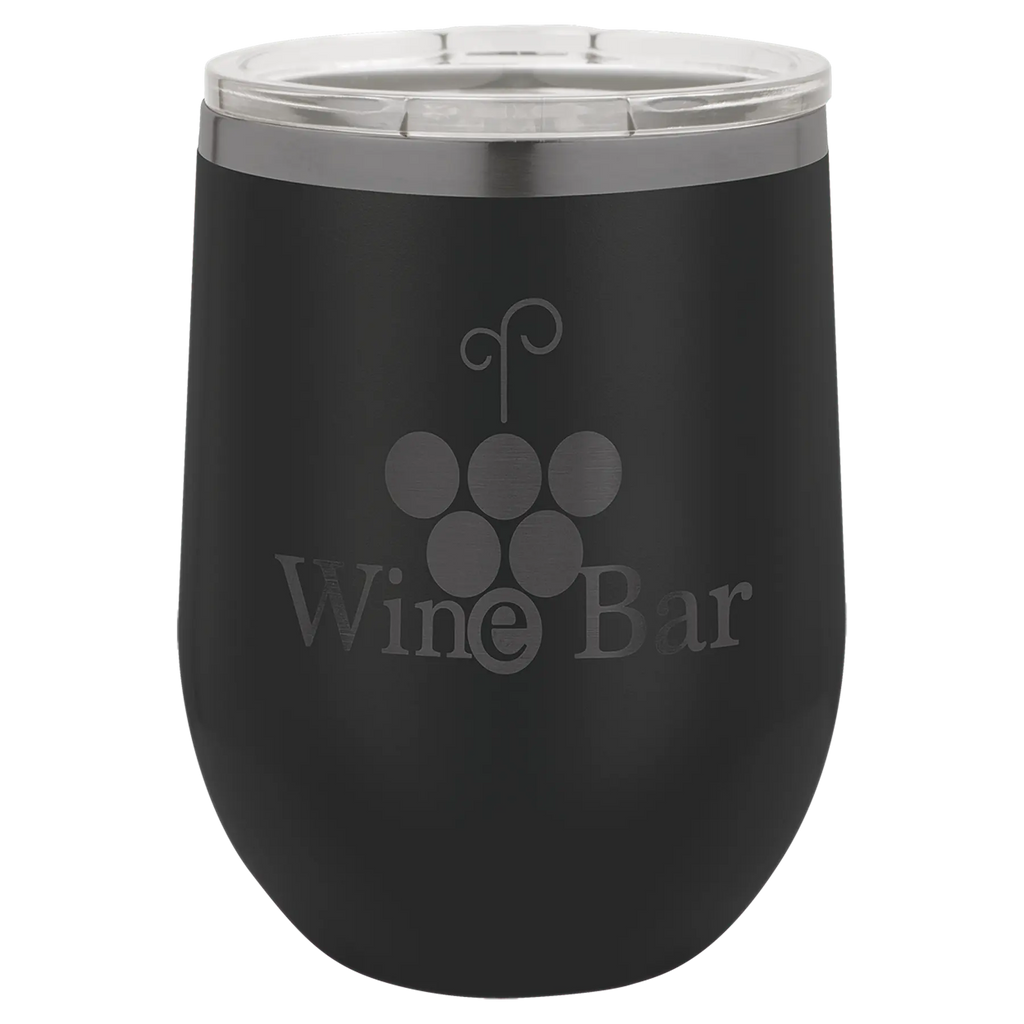 Custom Insulated Stainless Steel Stemless Wine Tumblers for Business | Logo + Text | Polar Camel® 