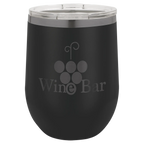Custom Insulated Stainless Steel Stemless Wine Tumblers for Business | Logo + Text | Polar Camel® 