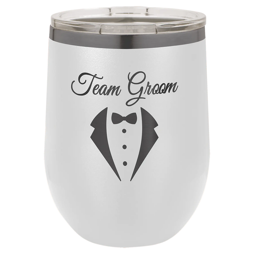 Custom Insulated Stainless Steel Stemless Wine Tumblers for Business | Logo + Text | Polar Camel® 