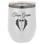 Custom Insulated Stainless Steel Stemless Wine Tumblers for Business | Logo + Text | Polar Camel® 
