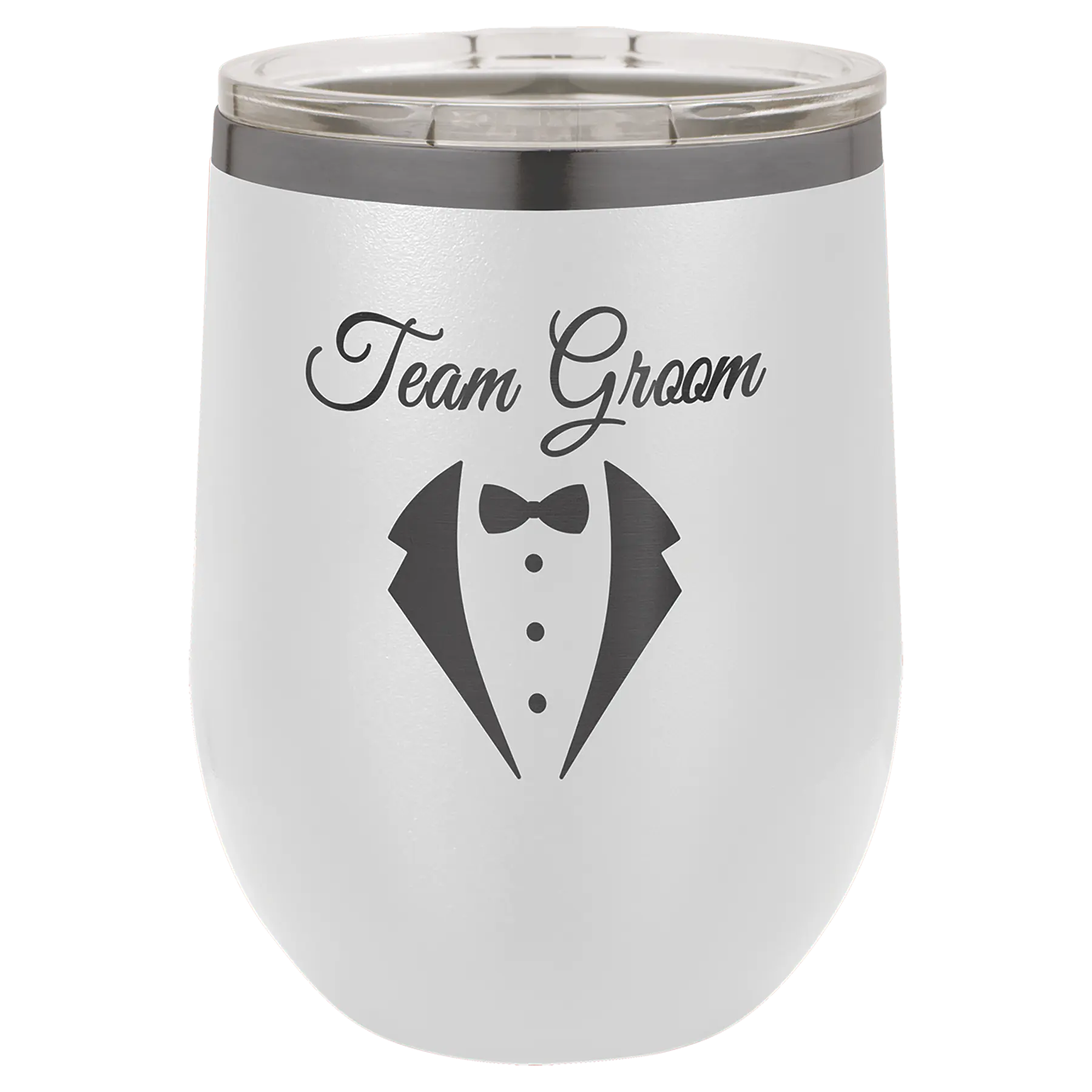 Custom Insulated Stainless Steel Stemless Wine Tumblers for Business | Logo + Text | Polar Camel® 