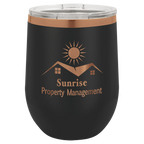 Custom Insulated Stainless Steel Stemless Wine Tumblers for Business | Logo + Text | Polar Camel® 
