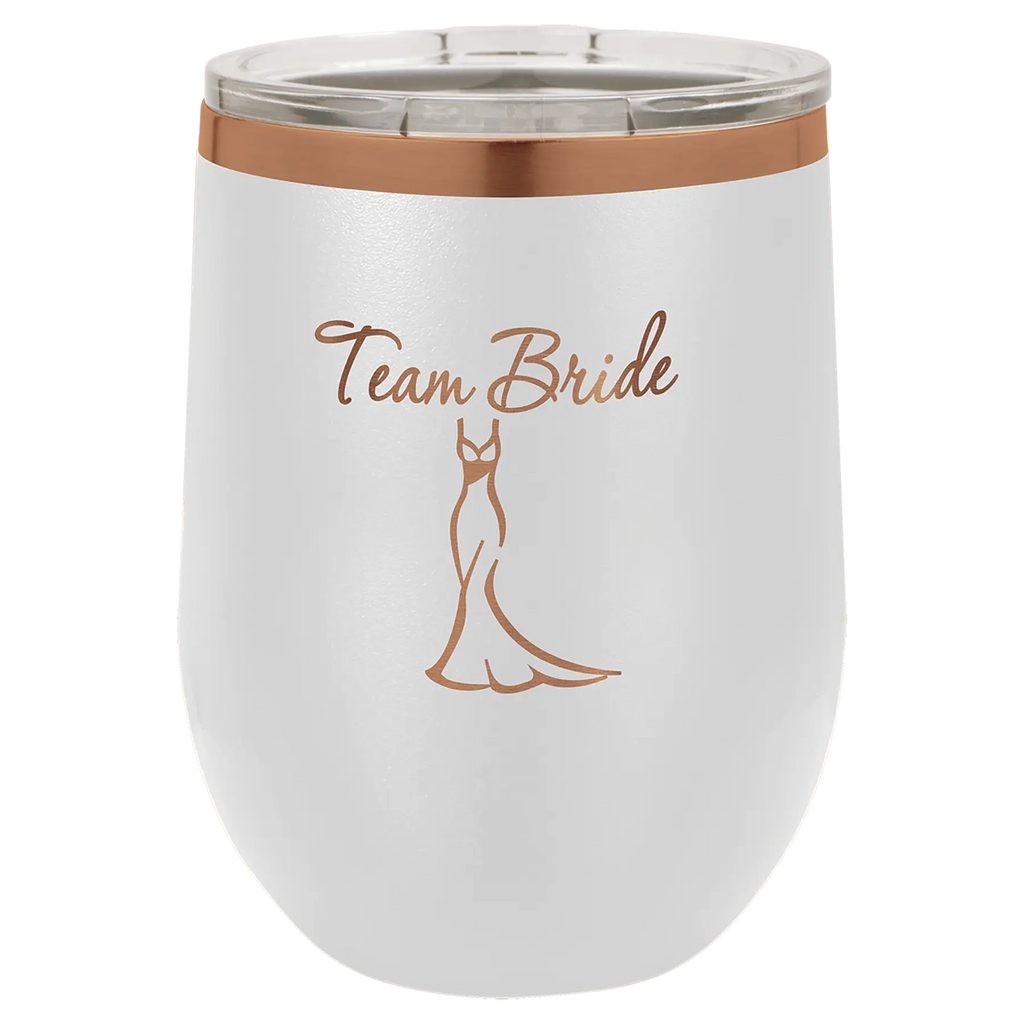 Custom Insulated Stainless Steel Stemless Wine Tumblers for Business | Logo + Text | Polar Camel® 