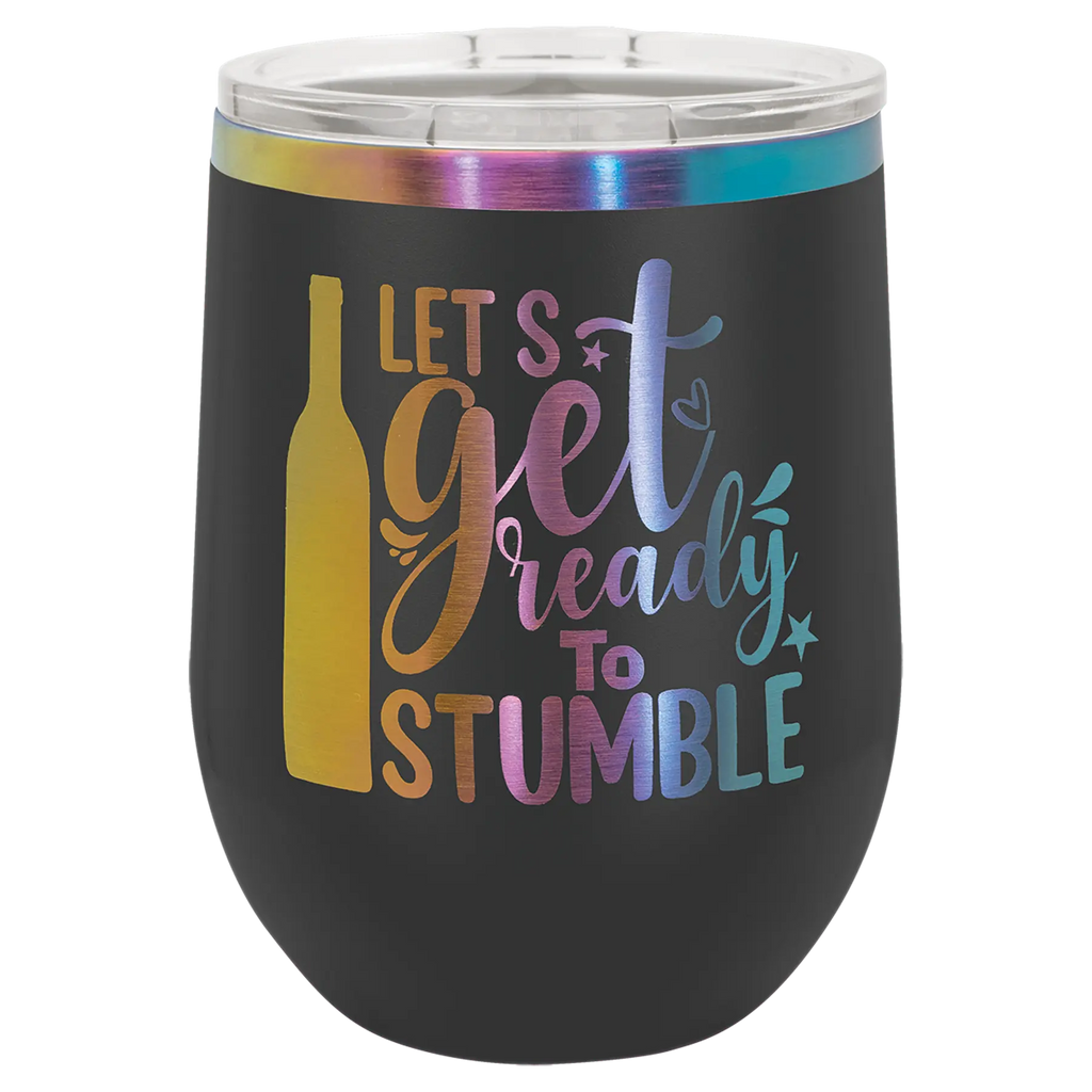 Custom Insulated Stainless Steel Stemless Wine Tumblers for Business | Logo + Text | Polar Camel® 