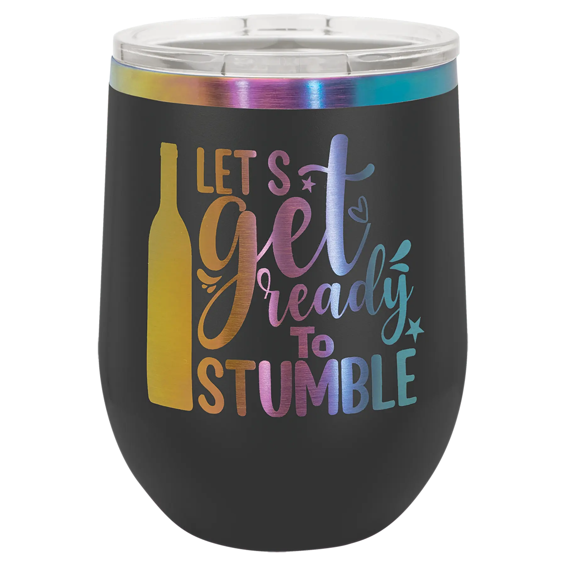 Custom Insulated Stainless Steel Stemless Wine Tumblers for Business | Logo + Text | Polar Camel® 