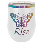 Custom Insulated Stainless Steel Stemless Wine Tumblers for Business | Logo + Text | Polar Camel® 