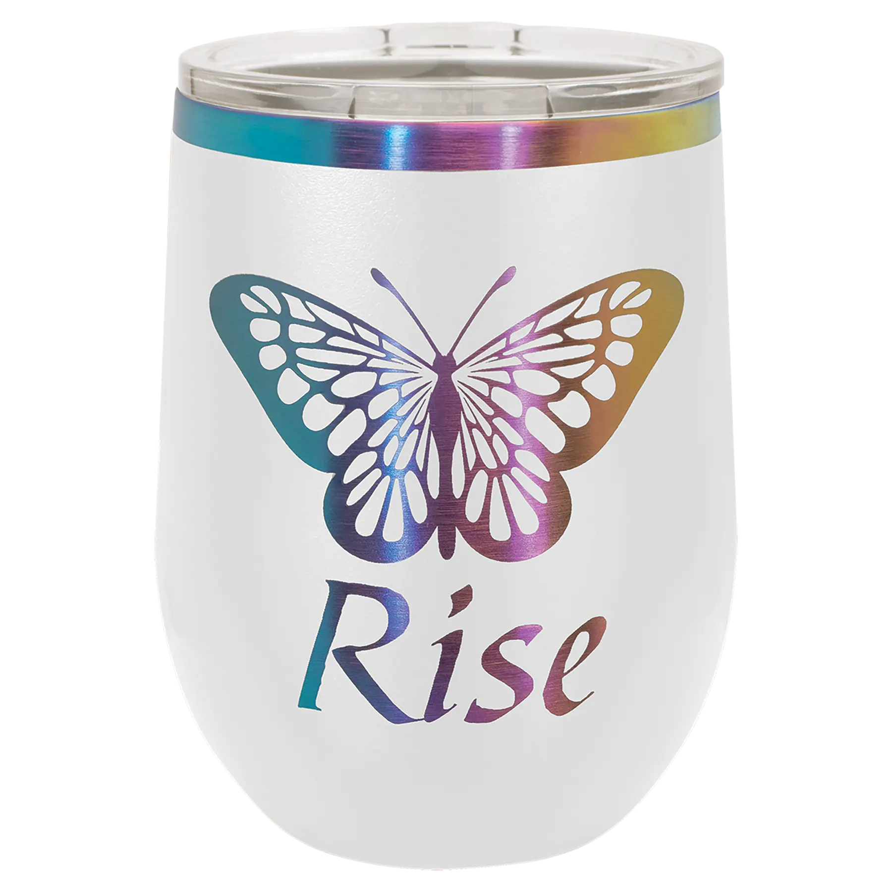 Custom Insulated Stainless Steel Stemless Wine Tumblers for Business | Logo + Text | Polar Camel® 