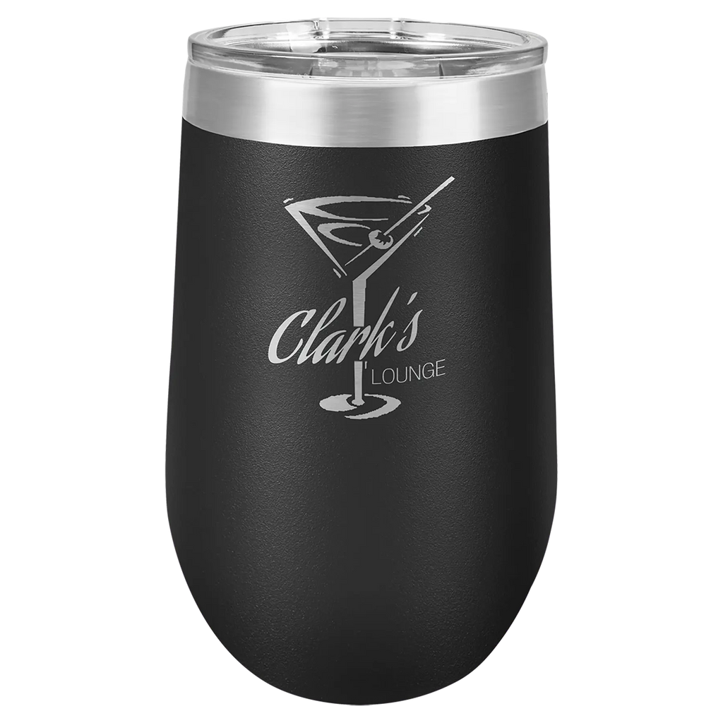 Custom Insulated Stainless Steel Stemless Wine Tumblers for Business | Logo + Text | Polar Camel® 