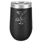 Custom Insulated Stainless Steel Stemless Wine Tumblers for Business | Logo + Text | Polar Camel® 