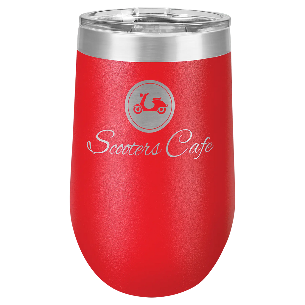 Custom Insulated Stainless Steel Stemless Wine Tumblers for Business | Logo + Text | Polar Camel® 