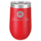 Custom Insulated Stainless Steel Stemless Wine Tumblers for Business | Logo + Text | Polar Camel® 