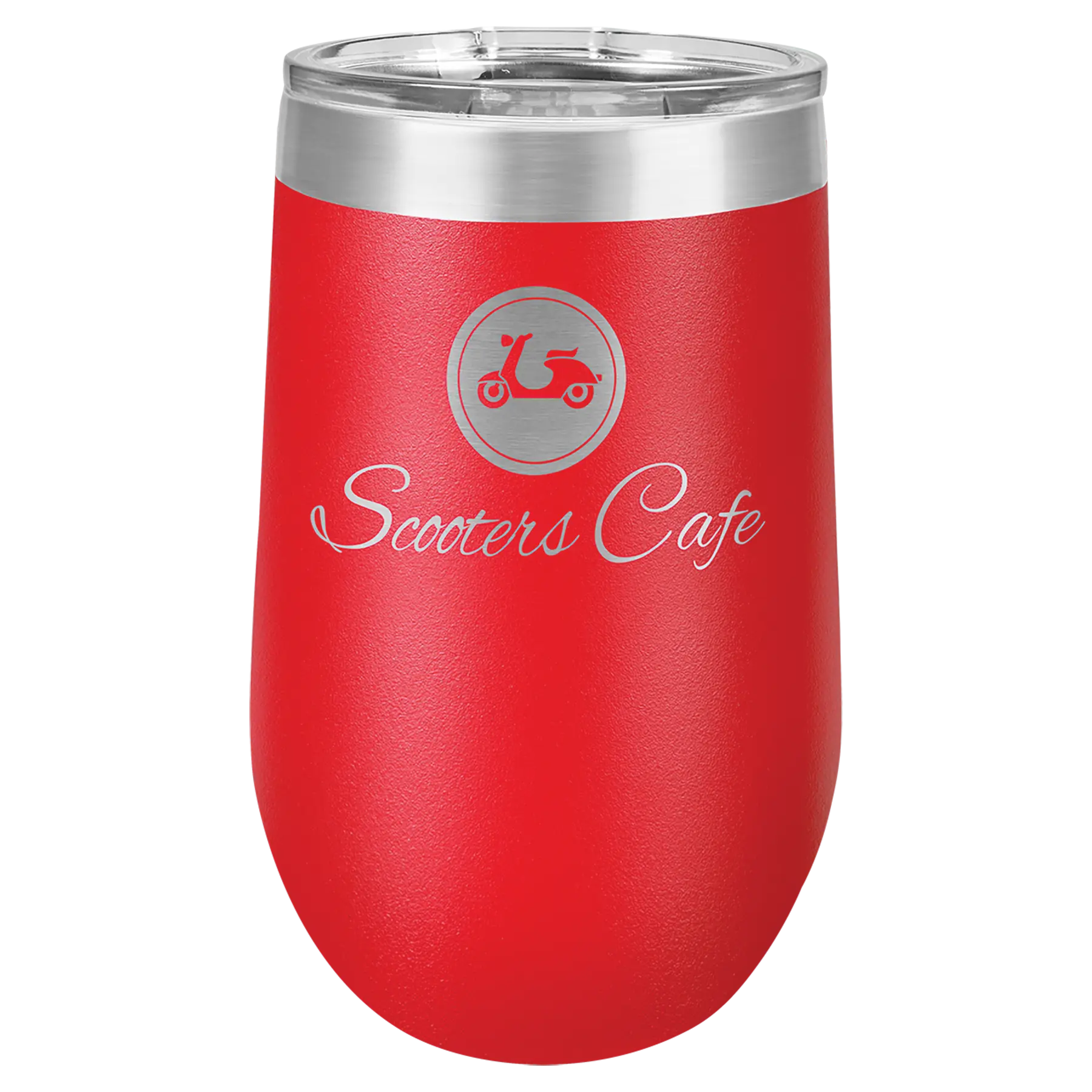 Custom Insulated Stainless Steel Stemless Wine Tumblers for Business | Logo + Text | Polar Camel® 