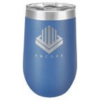 Custom Insulated Stainless Steel Stemless Wine Tumblers for Business | Logo + Text | Polar Camel® 