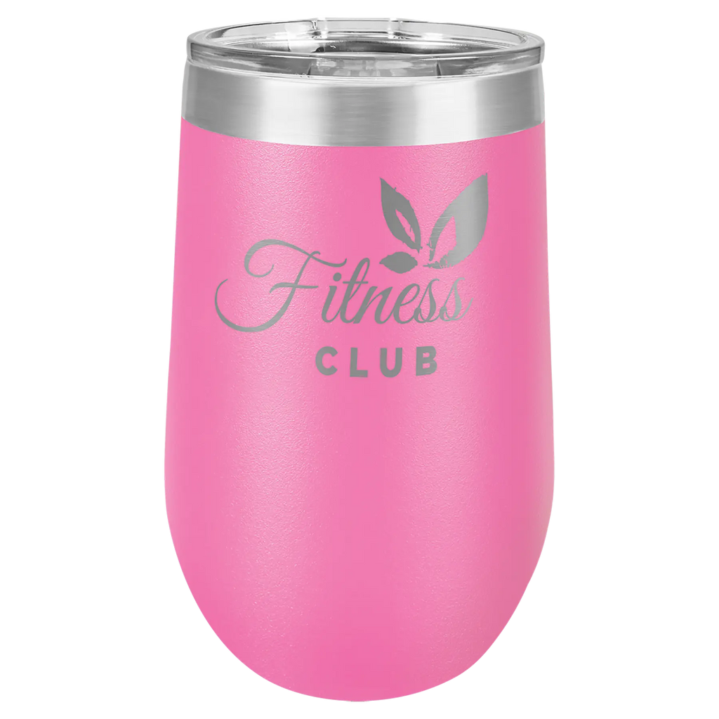 Custom Insulated Stainless Steel Stemless Wine Tumblers for Business | Logo + Text | Polar Camel® 