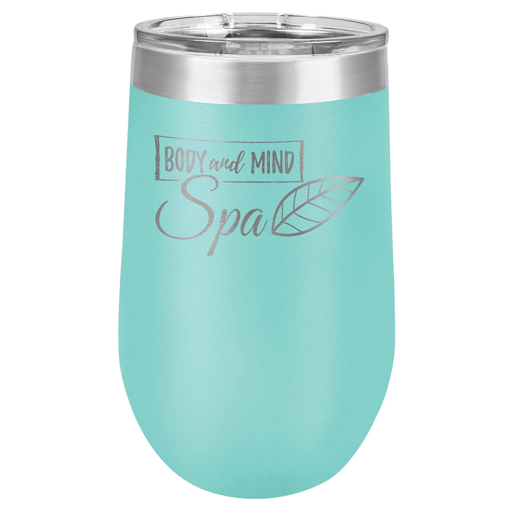 Custom Insulated Stainless Steel Stemless Wine Tumblers for Business | Logo + Text | Polar Camel® 