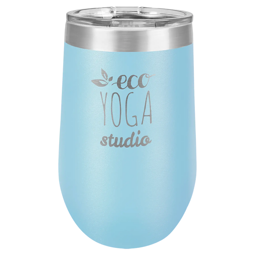 Custom Insulated Stainless Steel Stemless Wine Tumblers for Business | Logo + Text | Polar Camel® 