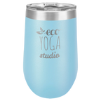 Custom Insulated Stainless Steel Stemless Wine Tumblers for Business | Logo + Text | Polar Camel® 