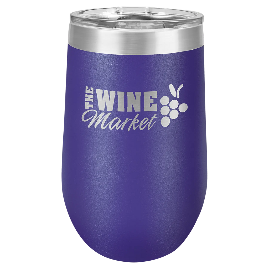 Custom Insulated Stainless Steel Stemless Wine Tumblers for Business | Logo + Text | Polar Camel® 