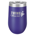 Custom Insulated Stainless Steel Stemless Wine Tumblers for Business | Logo + Text | Polar Camel® 