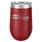 Custom Insulated Stainless Steel Stemless Wine Tumblers for Business | Logo + Text | Polar Camel® 