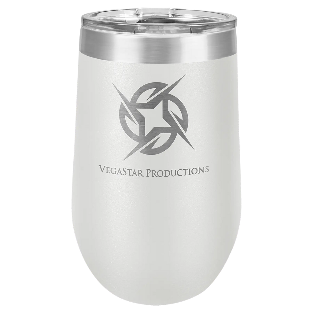 Custom Insulated Stainless Steel Stemless Wine Tumblers for Business | Logo + Text | Polar Camel® 