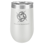Custom Insulated Stainless Steel Stemless Wine Tumblers for Business | Logo + Text | Polar Camel® 