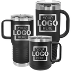 Custom Insulated Stainless Steel Travel Mugs for Business | Logo + Text | Polar Camel® 