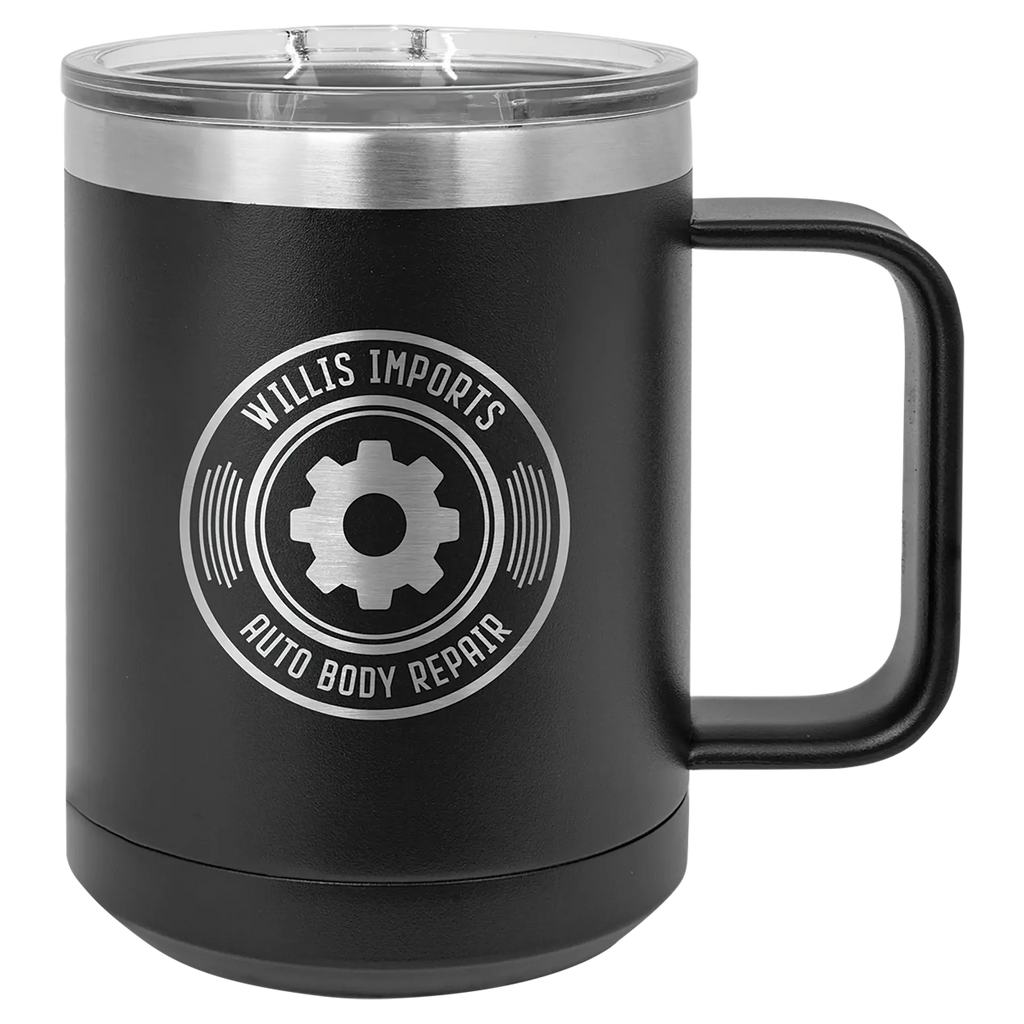Custom Insulated Stainless Steel Travel Mugs for Business | Logo + Text | Polar Camel® 