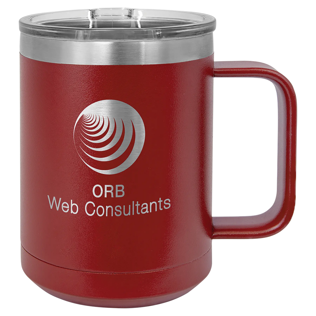 Custom Insulated Stainless Steel Travel Mugs for Business | Logo + Text | Polar Camel® 