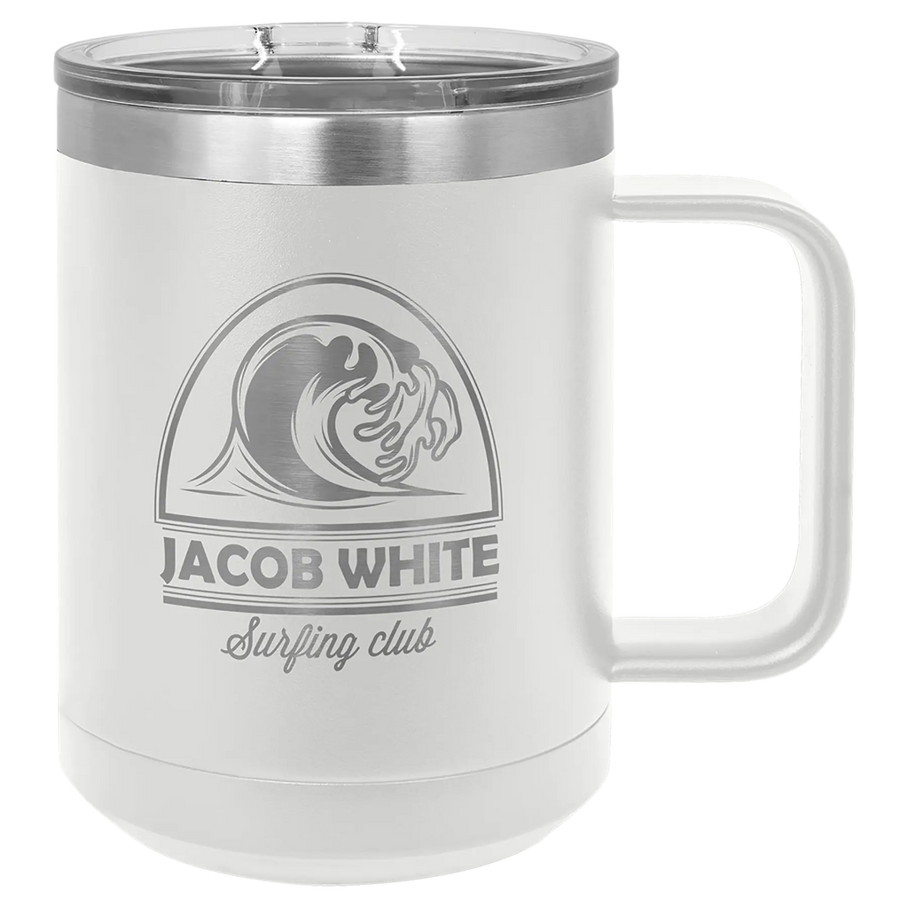 Custom Insulated Stainless Steel Travel Mugs for Business | Logo + Text | Polar Camel® 