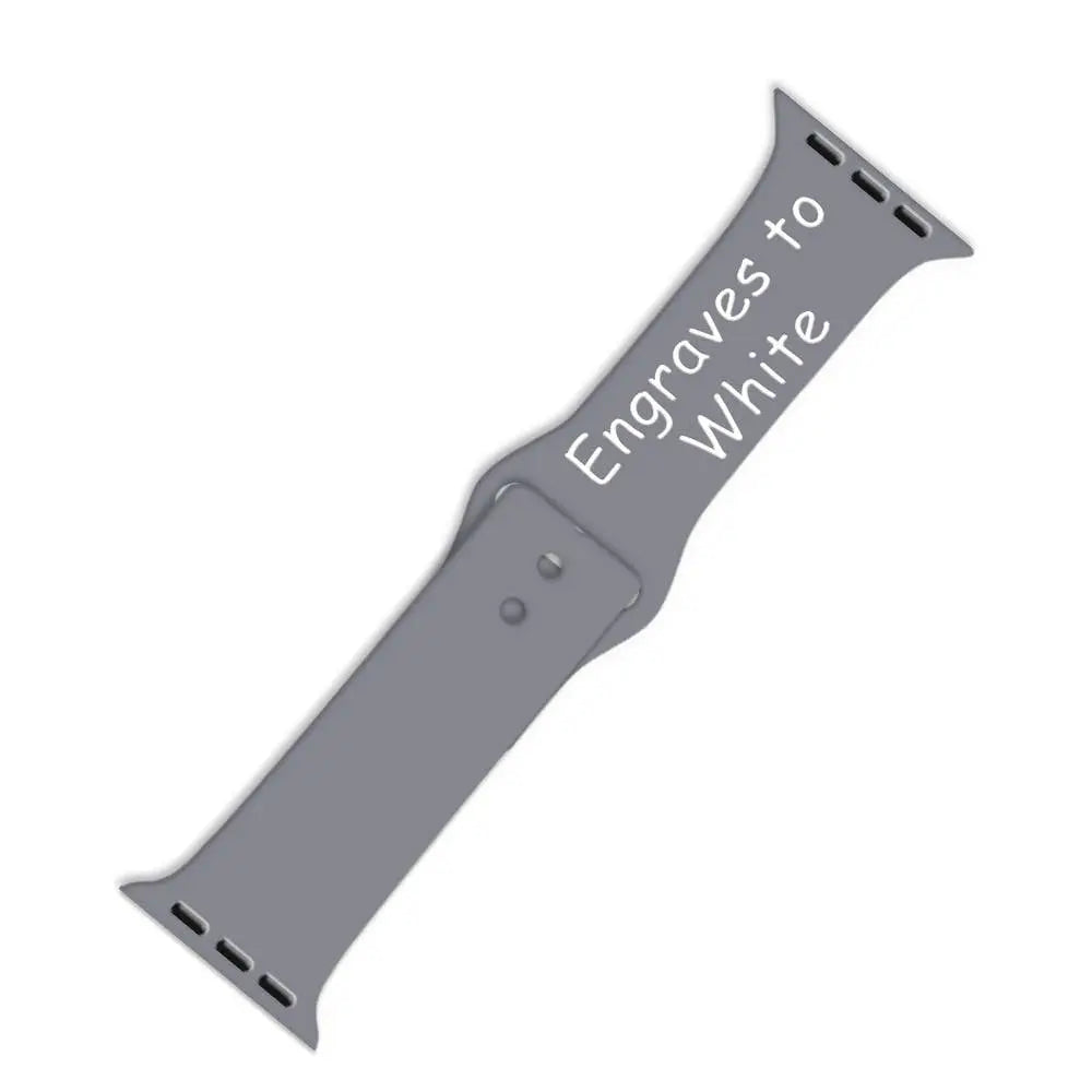 Custom Laser Engraved Silicone Apple Watch Bands 